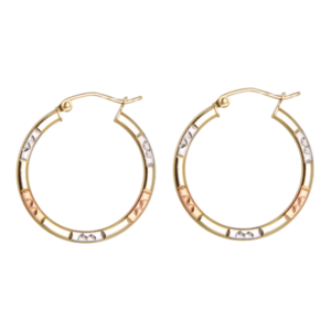 ARRACADAS TRICOLOR CON CORTES DE ESTRELLA FACETADOS