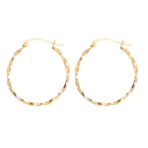 ARRACADAS TRICOLOR CON DISEÑO DE ESLABONES CALADOS