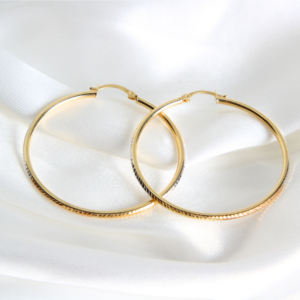 Home 10 Arracadas Tubulares Doradas con Acabado Facetado