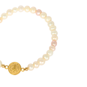 Home 6 PULSERA DE PERLAS CON MEDALLA DE SAN BENITO