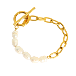 Home 7 PULSERA PERLAS CHUNKY DORADA