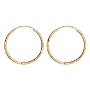 ARRACADAS TUBULARES CON GRABADO DE ESPIGA FACETADA