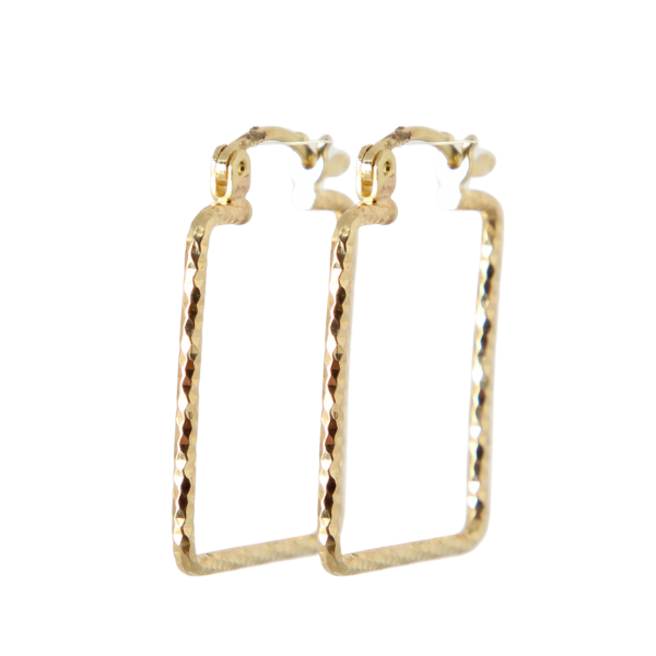 ARRACADAS CUADRADAS FACETADAS DE ORO 3 55