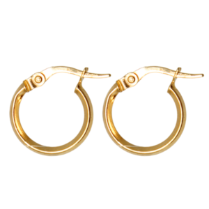 Home 3 ARRACADAS TUBULARES PLANAS DE ORO PULIDO