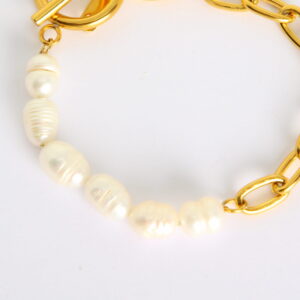 Home 8 PULSERA PERLAS CHUNKY DORADA