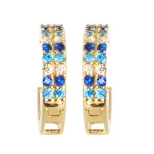 ARRACADAS DE ORO CON CRISTALES AZULES