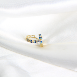 ARRACADAS DE ORO CON CRISTALES AZULES