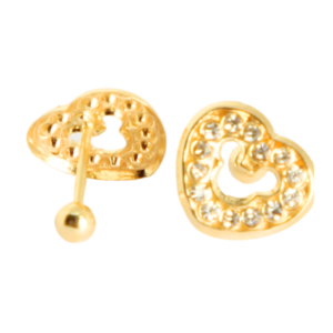 BROQUEL CORAZÓN DE MICKEY ORO 10K