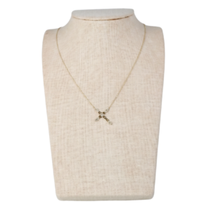 Gargantilla de Cruz con Circonias Oro 10K Estuche de Regalo