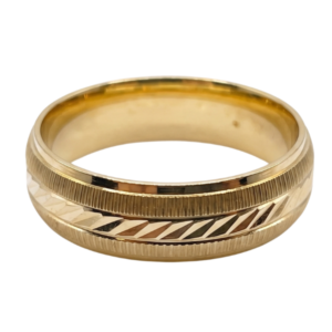 Par Argollas Triple Textura en Oro 14K