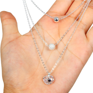 Collar Circonia Silueta de Corazón de Plata Estuche Gratis