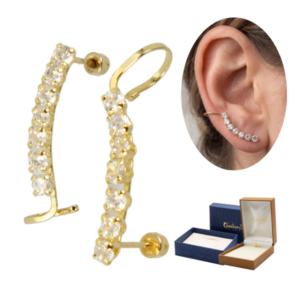 Aretes Trepadores  Con Circonias Tipo Broquel Piercing