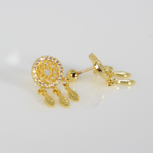 Aretes De Atrapasueños Con Circonias Y Broche De Bolita