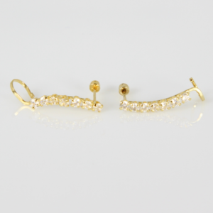 Aretes Trepadores  Con Circonias Tipo Broquel Piercing