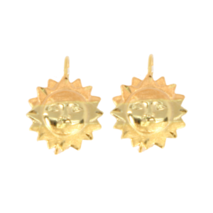 Aretes Sol Tricolor Oro 14K para Mujer
