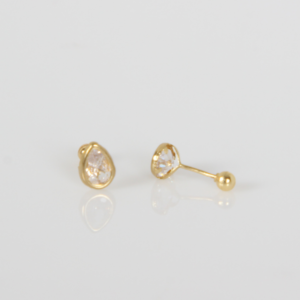 Broquel | Arete Gota Circonia Blanca para Mujer