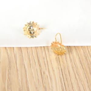 Aretes Sol Tricolor Oro 14K para Mujer