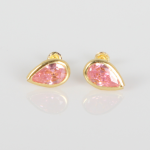 Broquel | Arete Gota Circonia Rosa para Mujer