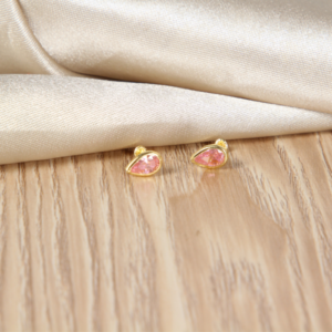 Broquel | Arete Gota Circonia Rosa para Mujer