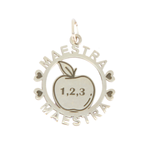 Dije Feliz Día del Maestra Plata .925 Regalo