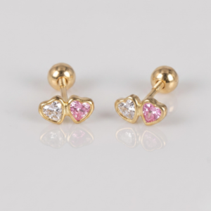 Broquel | Arete Corazones Petit para Bebé y Mujer