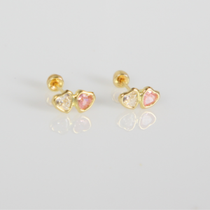 Broquel | Arete Corazones Petit para Bebé y Mujer