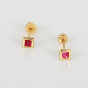 Broquel | Arete Mini Cuadros para Bebé y Mujer