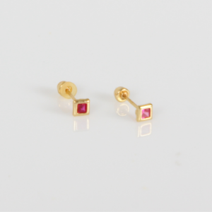 Broquel | Arete Mini Cuadros para Bebé y Mujer