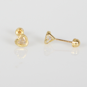 Broquel | Arete Petit Corazón con Circonia para Mujer