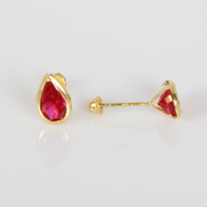 Broquel | Arete Gota Circonia Vino Roja para Mujer