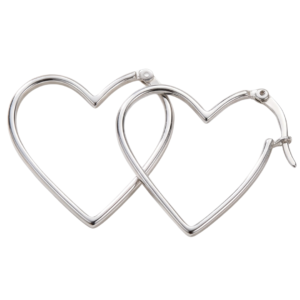 Arracada de Corazones Lisos de Plata .925